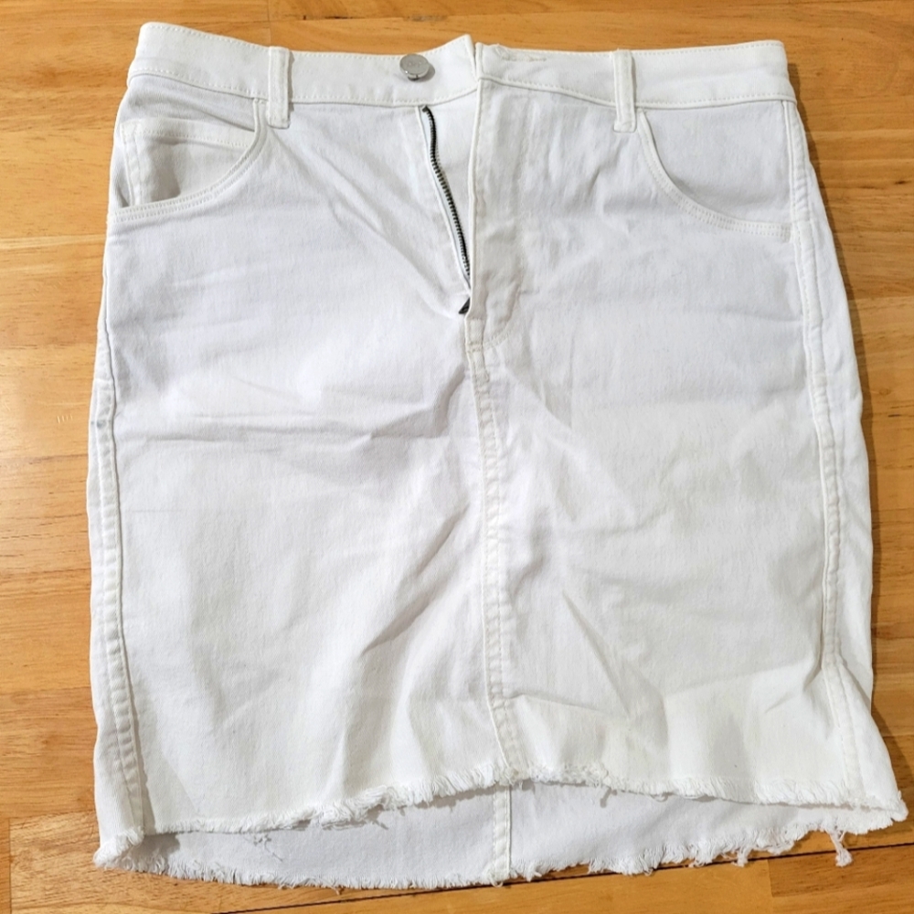 Womens White Jean Skirt